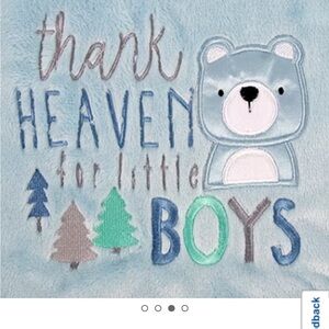 Baby Essentials Blue and Gray Blanket